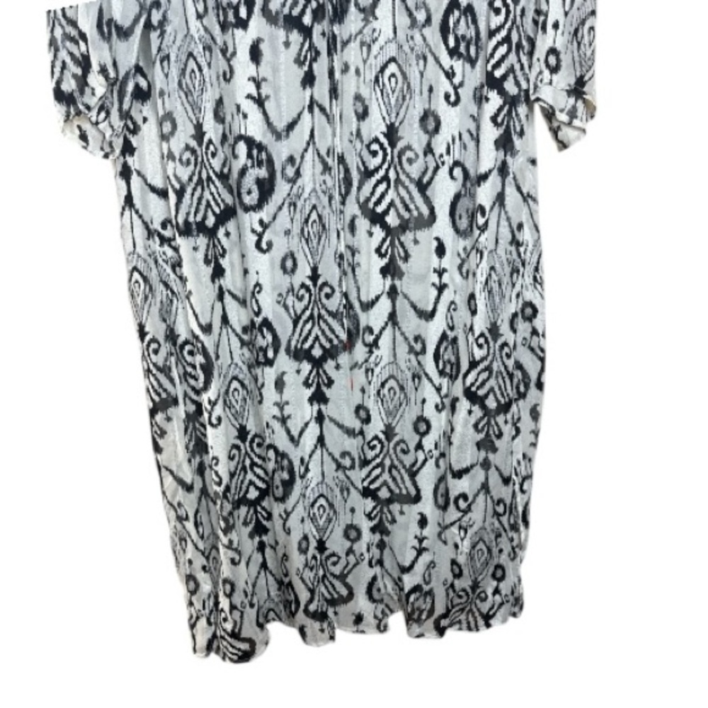 Zara Embroidered Ikat Print Midi Caftan Dress Small NWT - Picture 11 of 15